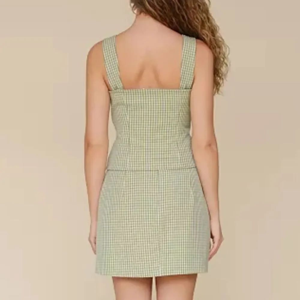 7 FOR ALL MANKIND Bow-Trim Sweetheart-Neck Top & Skirt Set in Avocado - Picture 5 of 7